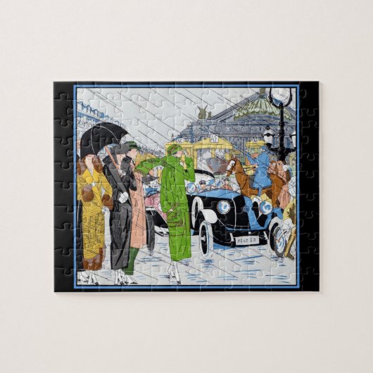 Art Deco French Mode Paris Scene Legpuzzel (Horizontaal)