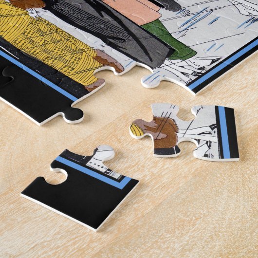 Art Deco French Mode Paris Scene Legpuzzel (Zijkant)