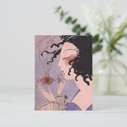 Art Deco French parfum ad Briefkaart (Staand voorkant)