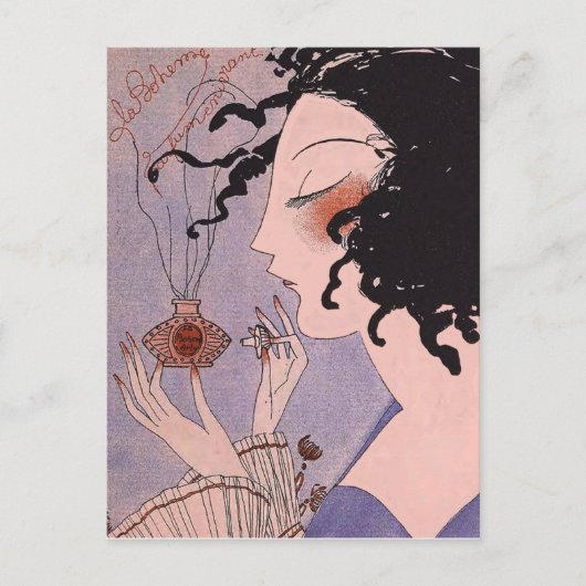 Art Deco French parfum ad Briefkaart (Voorkant)