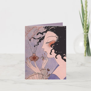 Art Deco French parfum en Note card Kaart