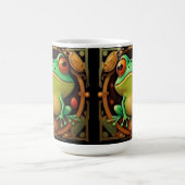 Art Deco Frog Framed Coffee mok V2, (Center)