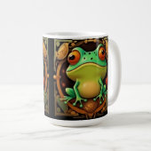 Art Deco Frog Framed Coffee mok V2, (Voorkant rechts)