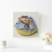 Art Deco Frosted Sugar Cookie Wall Clock Vierkante Klok (Huis)