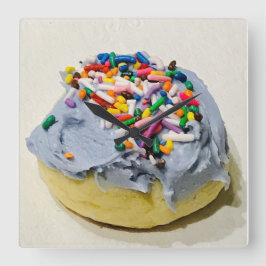 Art Deco Frosted Sugar Cookie Wall Clock Vierkante Klok