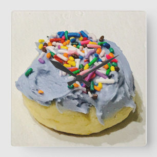 Art Deco Frosted Sugar Cookie Wall Clock Vierkante Klok