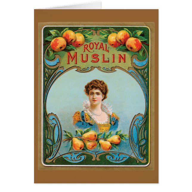 Art Deco Fruit en Vrouw Royal Muslin (Voorkant)