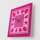 Art Deco, fuchsia roze Vierkante Klok (Hoek)