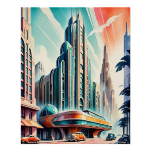 Art Deco Futuristisch Poster. Perfect Poster
