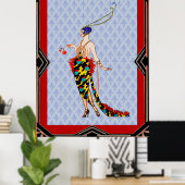 Art Deco G. Barbier Lady Poster (Thuiskantoor)