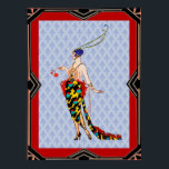 Art Deco G. Barbier Lady Poster<br><div class="desc">Ik heb een Georges Barbier dame uit een van zijn schilderijen gehaald en haar geklaard en verhelderd en aan een bleke blauwe deco achtergrond toegevoegd. Toen creëerde ik een grens die ik omvormde met een Art Deco lijst. Dit alles is digitaal gedaan en ik denk dat dit een geweldig kunstdeco-poster...</div>