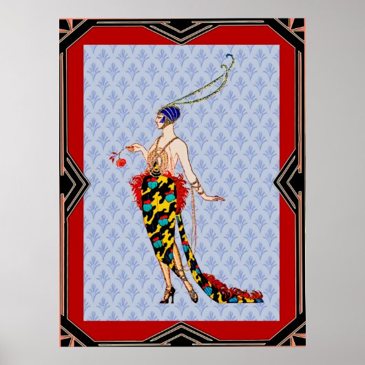 Art Deco G. Barbier Lady Poster (Voorkant)