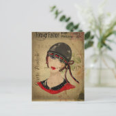 Art Deco Gallery Girl Briefkaart (Staand voorkant)
