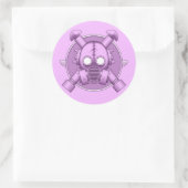 Art Deco Gasmasker Lila Ronde Sticker (Tas)