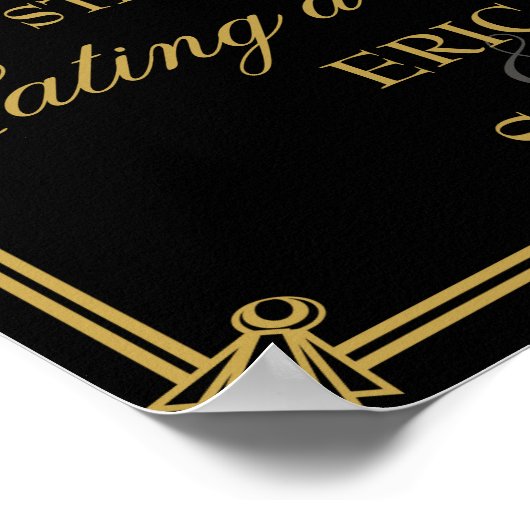 Art Deco Gastby poster voor bruiloft in stijl (Hoek)