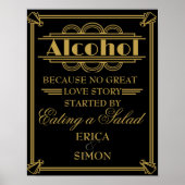 Art Deco Gastby poster voor bruiloft in stijl (Voorkant)