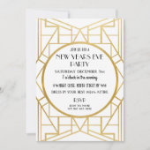 Art Deco Gatsby 1920 - Uitnodiging voor nieuwe jar (Voorkant)