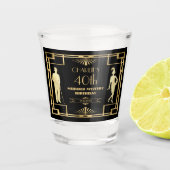 Art Deco Gatsby 20s Moord Mysterie Gouden Verjaard Shot Glas (Voorkant)