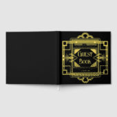 Art deco Gatsby 20's zwart echt folie goud Gastenboek (Volledig)