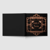 Art deco Gatsby 20's zwart echt folie roos goud Gastenboek (Volledig)
