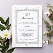 Art Deco Gatsby 25th diamonds wedding anniversary Kaart