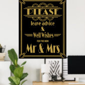 Art Deco Gatsby, Afdruk: "Laat advies achter" Poster (Thuiskantoor)