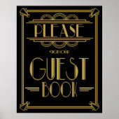 Art Deco Gatsby, Afdruk "Log ons gastenboek in" Poster (Voorkant)