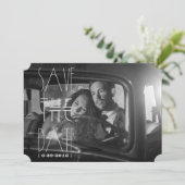 Art Deco Gatsby Bericht van de Dag | 5x7 Uitnodigi Save The Date (Staand voorkant)