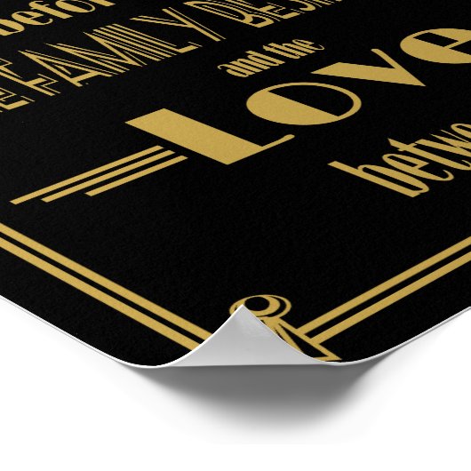 Art Deco Gatsby Bless the food table Poster (Hoek)