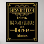 Art Deco Gatsby Bless the food table Poster (Voorkant)