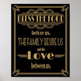 Art Deco Gatsby Bless the food table Poster