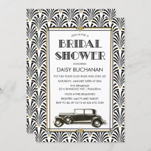 Art Deco Gatsby Bridal Shower Kaart