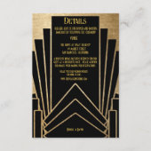 Art Deco Gatsby Bruiloft Informatiekaartje (Voorkant)