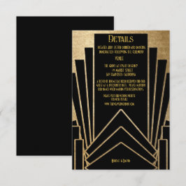 Art Deco Gatsby Bruiloft Informatiekaartje