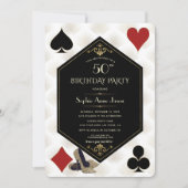 Art Deco Gatsby Casino Royale Poker Birthday Kaart (Voorkant)