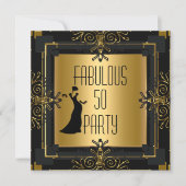 ART DECO Gatsby Fabulous 50 50th Birthday Party 2 Kaart (Voorkant)
