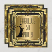 ART DECO Gatsby Fabulous 50 50th Birthday Retro 2 Kaart (Voorkant / Achterkant)