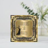 ART DECO Gatsby Fabulous 50 50th Birthday Retro 2 Kaart (Staand voorkant)