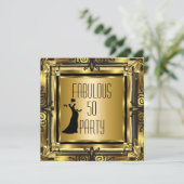 ART DECO Gatsby Fabulous 50 50th Birthday Retro 3 Kaart (Staand voorkant)