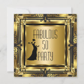 ART DECO Gatsby Fabulous 50 50th Birthday Retro 3 Kaart (Voorkant)