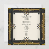 ART DECO Gatsby Fabulous 50 50th Gold Cream Black Kaart (Achterkant)