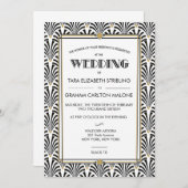 Art Deco Gatsby Geometrische bruiloft uitnodiging (Voorkant / Achterkant)
