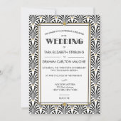 Art Deco Gatsby geometrische trouwuitnodiging Kaart (Voorkant)