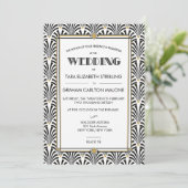 Art Deco Gatsby geometrische trouwuitnodiging Kaart (Staand voorkant)