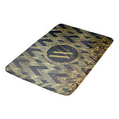 Art Deco Gatsby Glamor Geometric Pattern Monogram Badmat (Gekanteld)