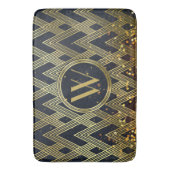 Art Deco Gatsby Glamor Geometric Pattern Monogram Badmat (Voorkant Verticaal)