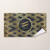 Art Deco Gatsby Glamor Geometric Pattern Monogram Handdoek (Handdoek)