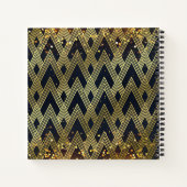 Art Deco Gatsby Glamor Geometric Pattern Monogram Notitieboek (Achterkant)