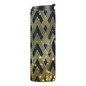 Art Deco Gatsby Glamor Geometric Pattern Monogram Thermosbeker (Gedraaid links)