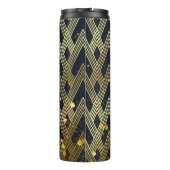 Art Deco Gatsby Glamor Geometric Pattern Monogram Thermosbeker (Achterkant)